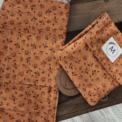 MINI ESTUCHE FLORES MARRÓN