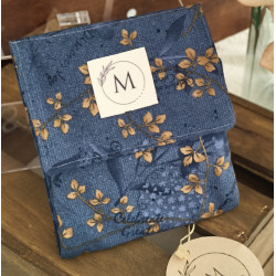 MINI ESTUCHE FLORES AZUL
