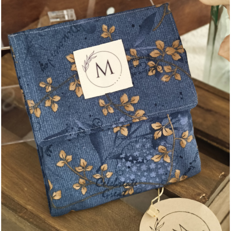 MINI ESTUCHE FLORES AZUL