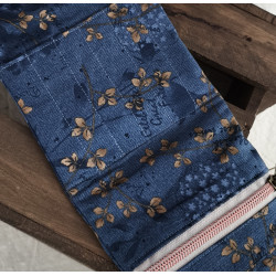 MINI ESTUCHE FLORES AZUL