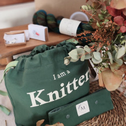 Bolsa I am a Knitter Verde