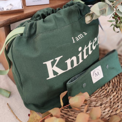 Bolsa I am a Knitter Verde