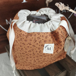 BOLSA NALA FLORES MARRÓN