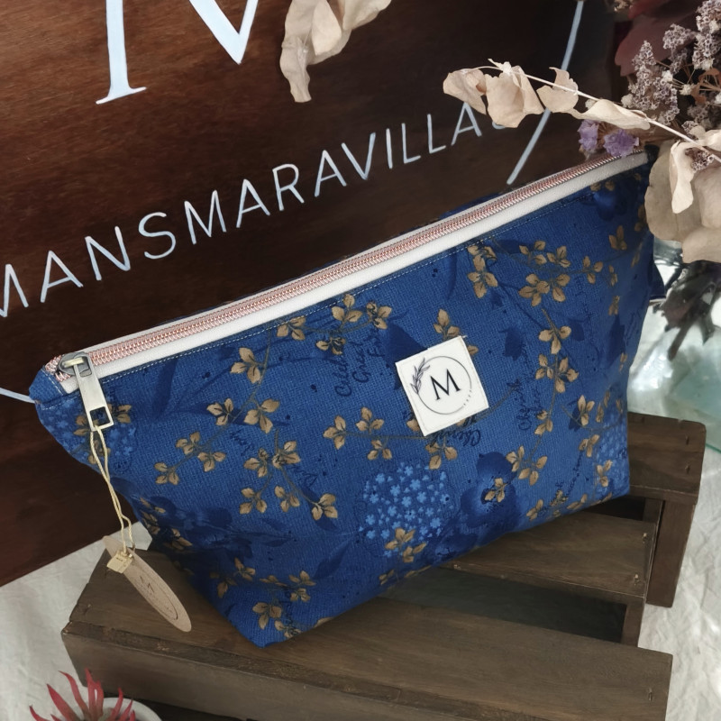 Neceser Básico flores azul