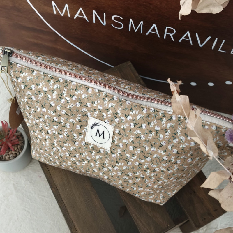 Neceser Básico flores beige