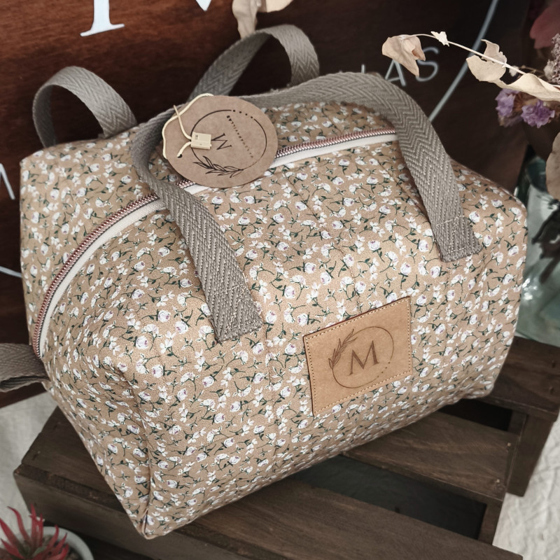 Neceser Alba flores beige