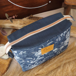 Pochette L flores azul