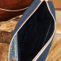 Pochette L flores azul