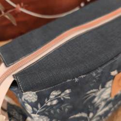 Pochette L flores azul