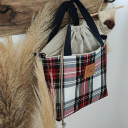 Bolso Luar cuadros  escocés rojo