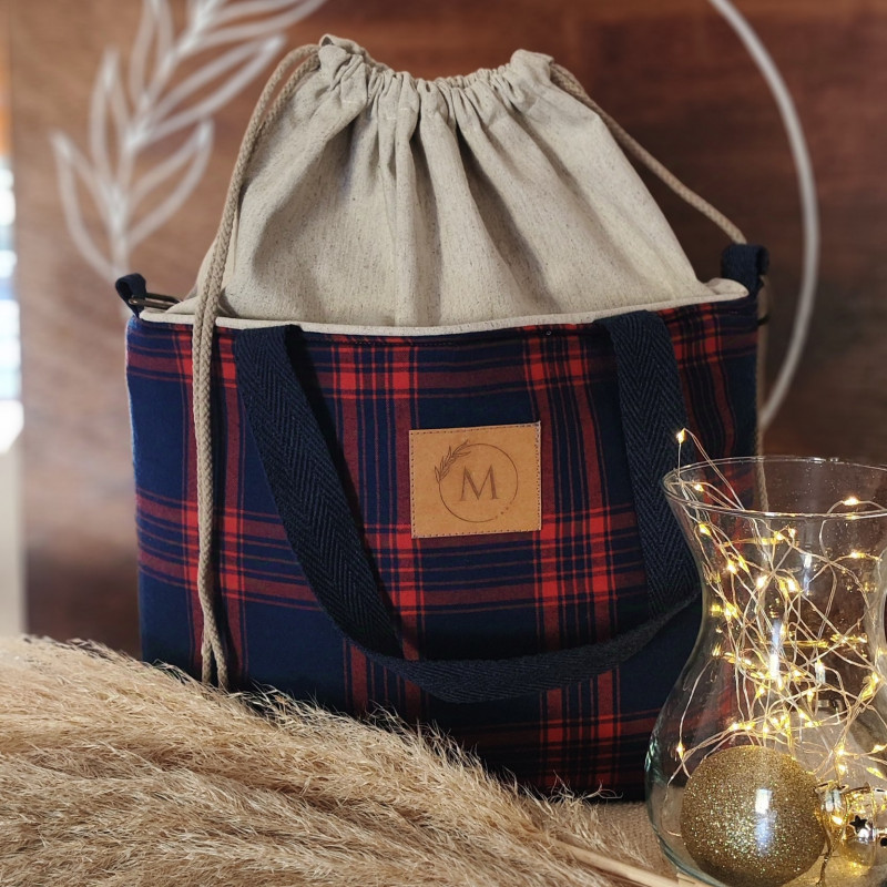 Bolso Luar cuadros  Azul