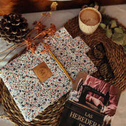 Funda libro / Tablet Flores Mostaza
