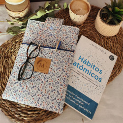 Funda libro / Tablet Hojas Azul