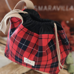 Bolsa Nala Cuadros Rojos