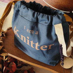 Bolsa I am a Knitter azul