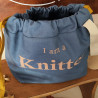 Bolsa I am a Knitter azul